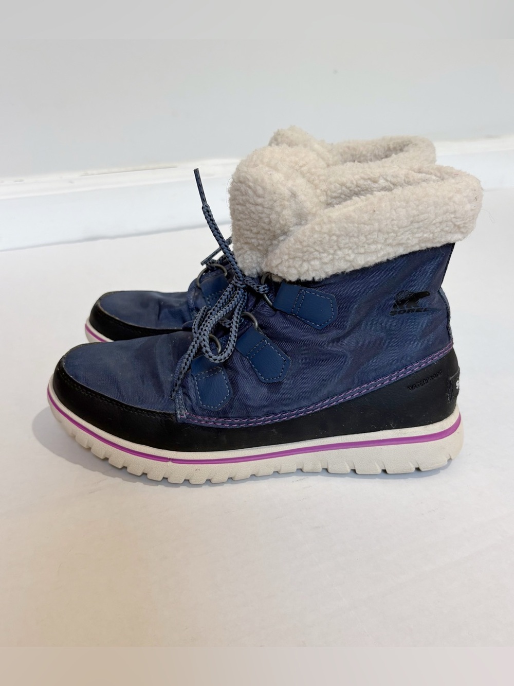 Sorel Cozy Explorer Carnival Snow Boots Winter Boots Dark Mountain Blue Size 8